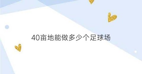 40亩地能做多少个足球场(40亩地可以盖多大的小区)