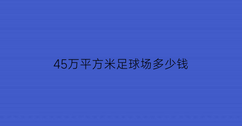 45万平方米足球场多少钱(足球场8000平方米)