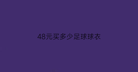 48元买多少足球球衣