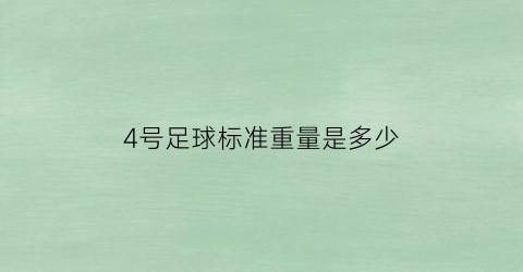 4号足球标准重量是多少(4号足球的重量是多少克)