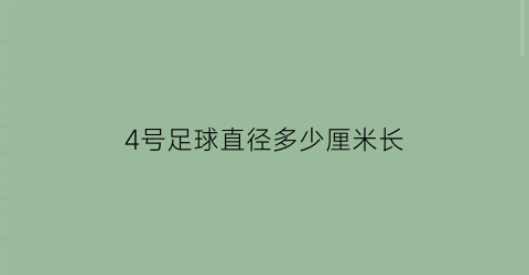 4号足球直径多少厘米长(4号足球直径多大)