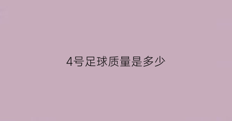 4号足球质量是多少