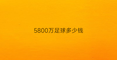 5800万足球多少钱(580万足球彩票真相)