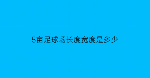 5亩足球场长度宽度是多少(足球场几亩地)