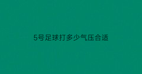 5号足球打多少气压合适(五号足球气压多少合适)