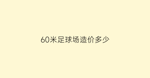 60米足球场造价多少(一座专业足球场的造价)