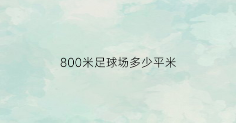 800米足球场多少平米(标准足球场一圈800米)