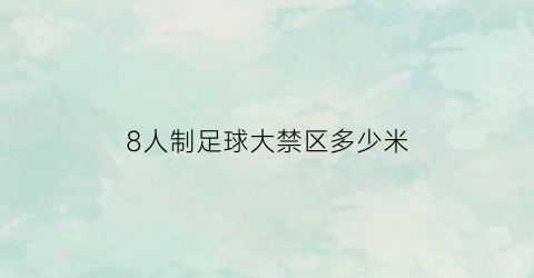 8人制足球大禁区多少米(8人制足球比赛时间多长)