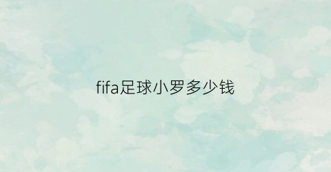 fifa足球小罗多少钱(fifa小罗)