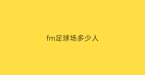 fm足球场多少人