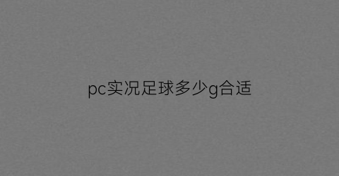 pc实况足球多少g合适(实况足球pc多少钱)