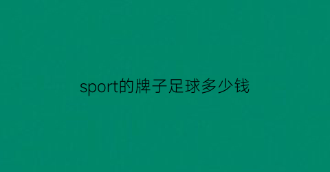 sport的牌子足球多少钱(sport的牌子足球多少钱能买到)