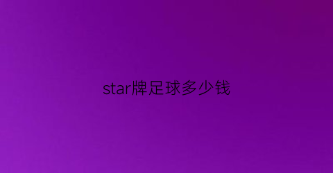 star牌足球多少钱