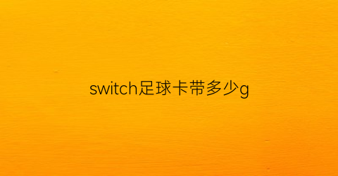 switch足球卡带多少g(switch卡带多少钱一个)