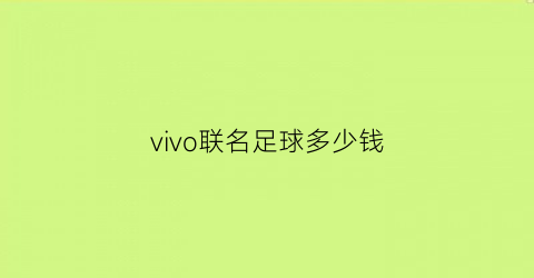 vivo联名足球多少钱