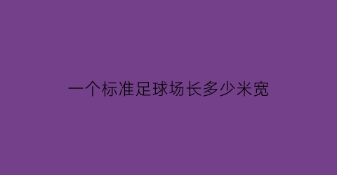 一个标准足球场长多少米宽(一个标准足球场是多大面积)