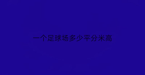 一个足球场多少平分米高