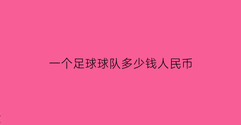 一个足球球队多少钱人民币(一个足球球队几个人)