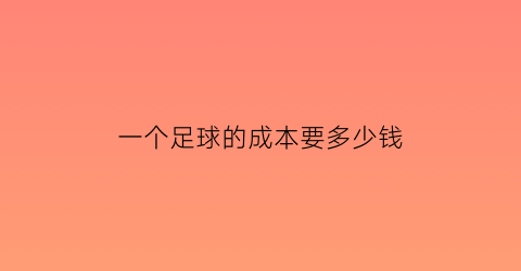 一个足球的成本要多少钱(一个足球要多少钱)