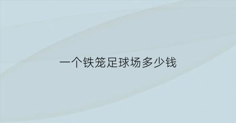 一个铁笼足球场多少钱(笼式足球场地价格)