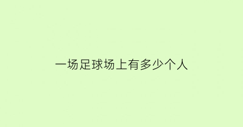 一场足球场上有多少个人(一场足球场上一共有多少人)