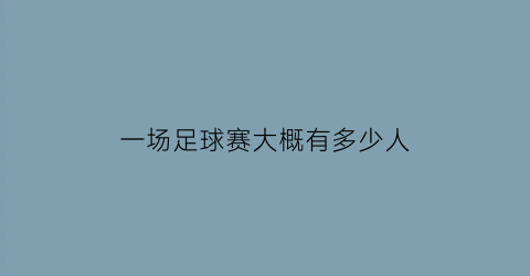 一场足球赛大概有多少人(一场足球赛多少个人)