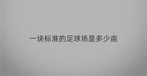 一块标准的足球场是多少亩(一块标准的足球场占地多少亩)