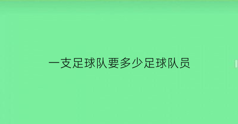 一支足球队要多少足球队员(一支足球队要多少人)