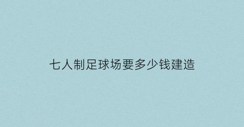 七人制足球场要多少钱建造(七人足球场造价)