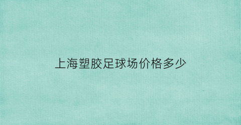 上海塑胶足球场价格多少(上海足球场租赁)