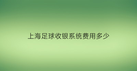 上海足球收银系统费用多少(上海足球用品)