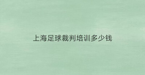 上海足球裁判培训多少钱