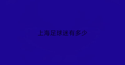 上海足球迷有多少(上海足球队员)