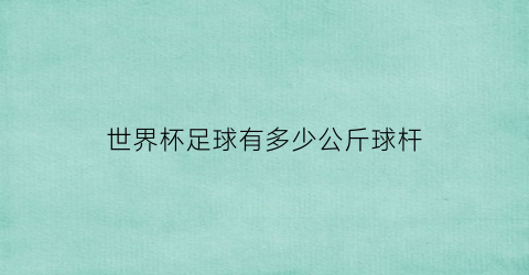 世界杯足球有多少公斤球杆