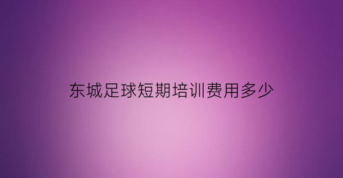 东城足球短期培训费用多少(足球培训学校)