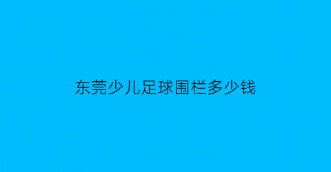 东莞少儿足球围栏多少钱