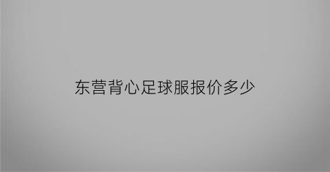 东营背心足球服报价多少(东营足球)