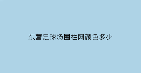 东营足球场围栏网颜色多少(足球场围栏多少钱一米)