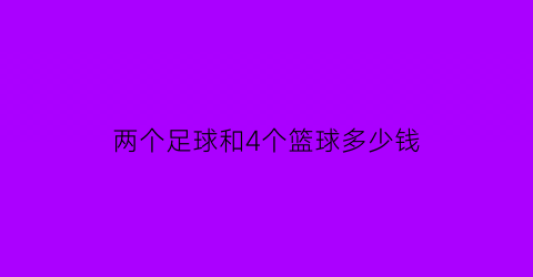 两个足球和4个篮球多少钱