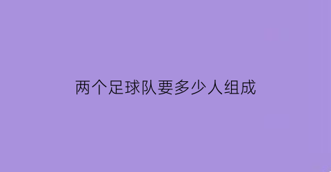 两个足球队要多少人组成(两支足球队)