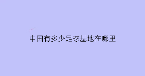 中国有多少足球基地在哪里(中国最好的足球基地)