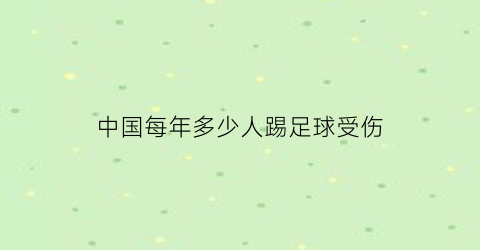 中国每年多少人踢足球受伤(中国每年在足球上的投入)