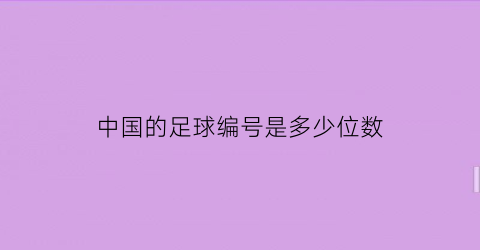 中国的足球编号是多少位数(中国国家足球队号码)