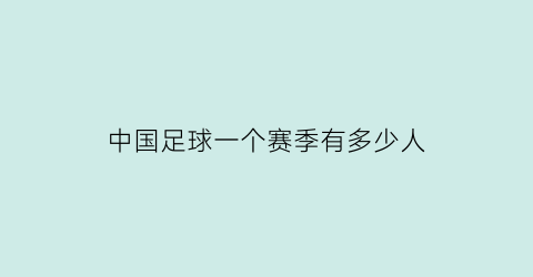 中国足球一个赛季有多少人(中国足球多少名)