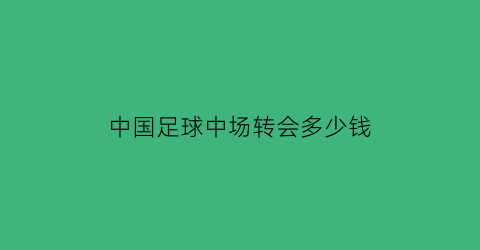 中国足球中场转会多少钱