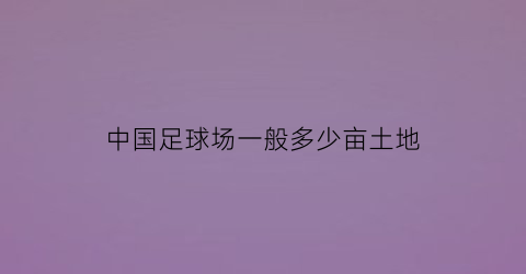 中国足球场一般多少亩土地(足球场占地多少亩)