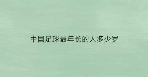 中国足球最年长的人多少岁(中国现役年龄最大的足球运动员)