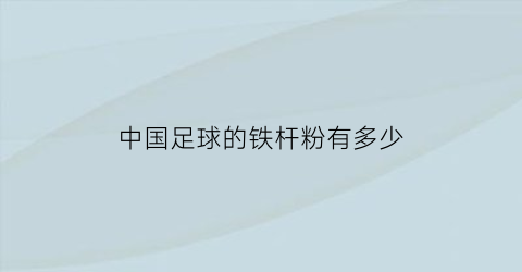 中国足球的铁杆粉有多少(中国的铁杆粉丝是哪个国家)