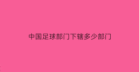 中国足球部门下辖多少部门(中国足球组织架构)