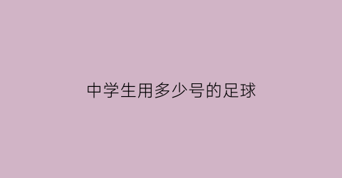 中学生用多少号的足球(中学生足球应该买多大)